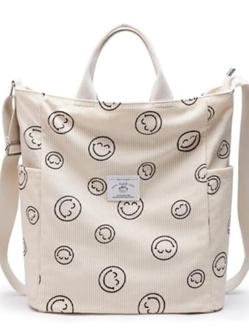 Corduroy Tote Bag Crossbody Shoulder Bag Large Travel Work Casual Zipper Tote